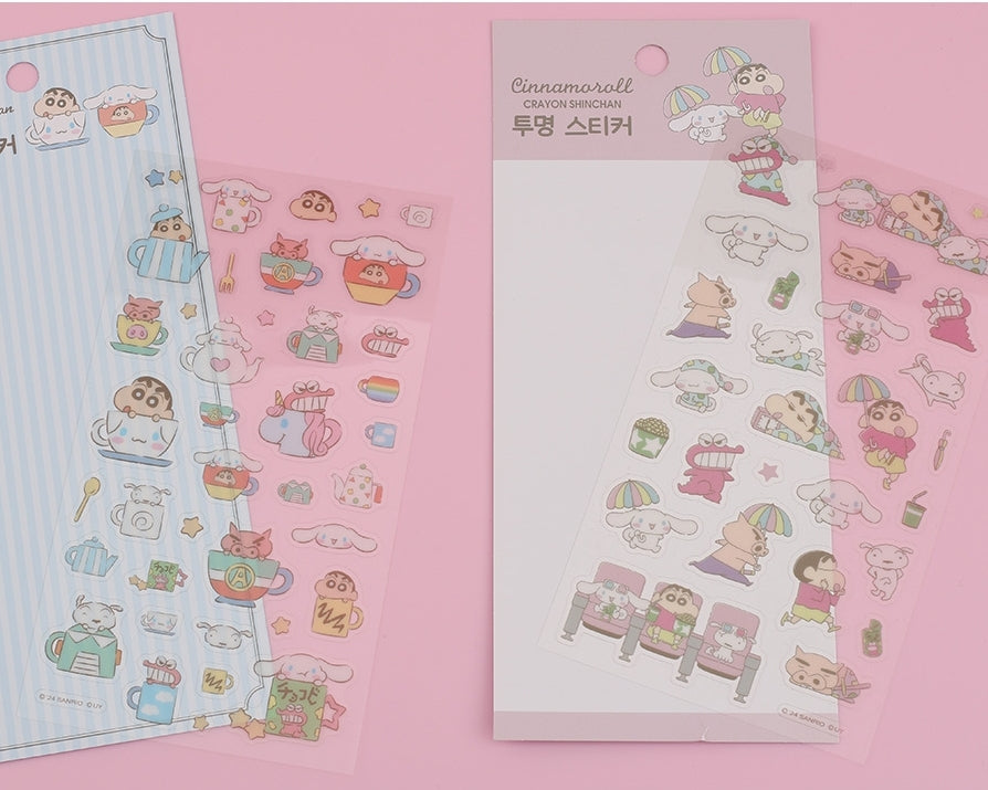 Cinnamoroll X Crayon Shinchan Clear Sticker Sheet