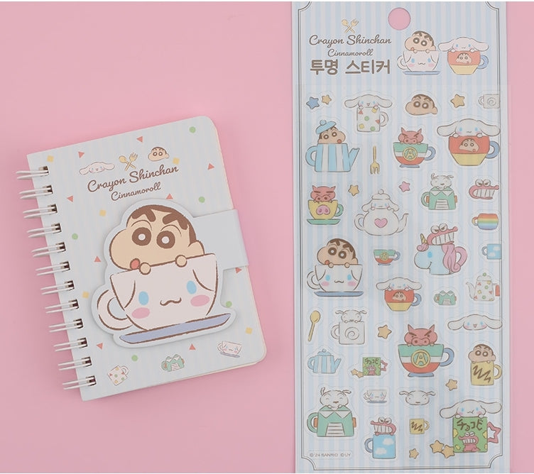 Cinnamoroll X Crayon Shinchan Clear Sticker Sheet