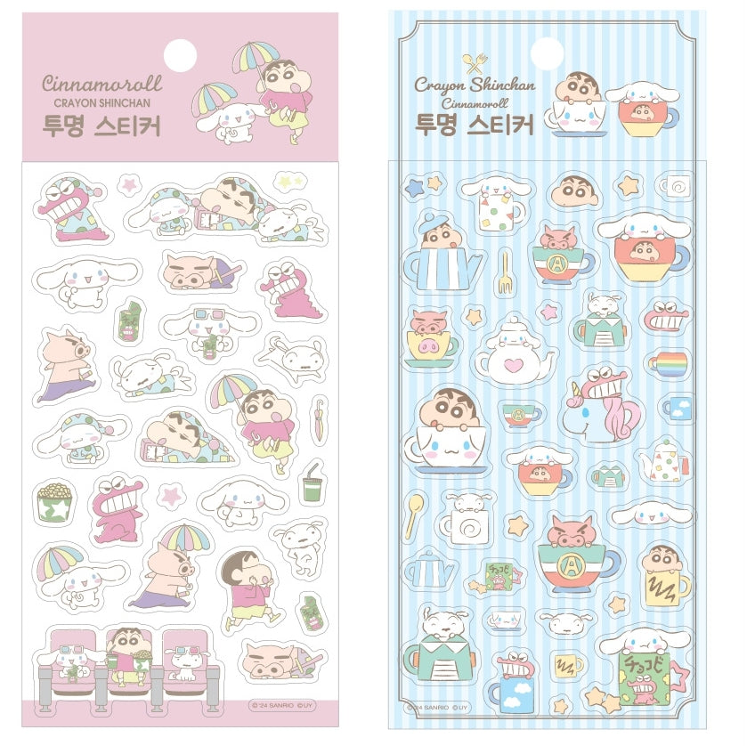 Cinnamoroll X Crayon Shinchan Clear Sticker Sheet