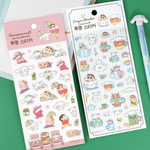 Cinnamoroll X Crayon Shinchan Clear Sticker Sheet