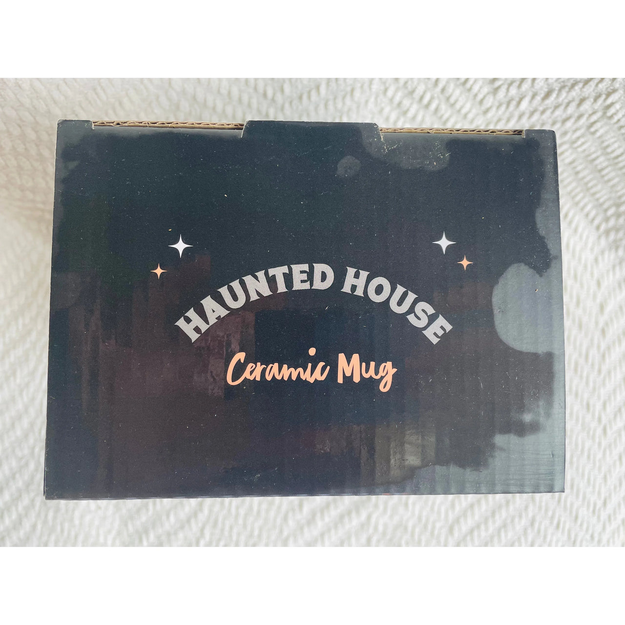 Black Haunted House Lidded Halloween Mug