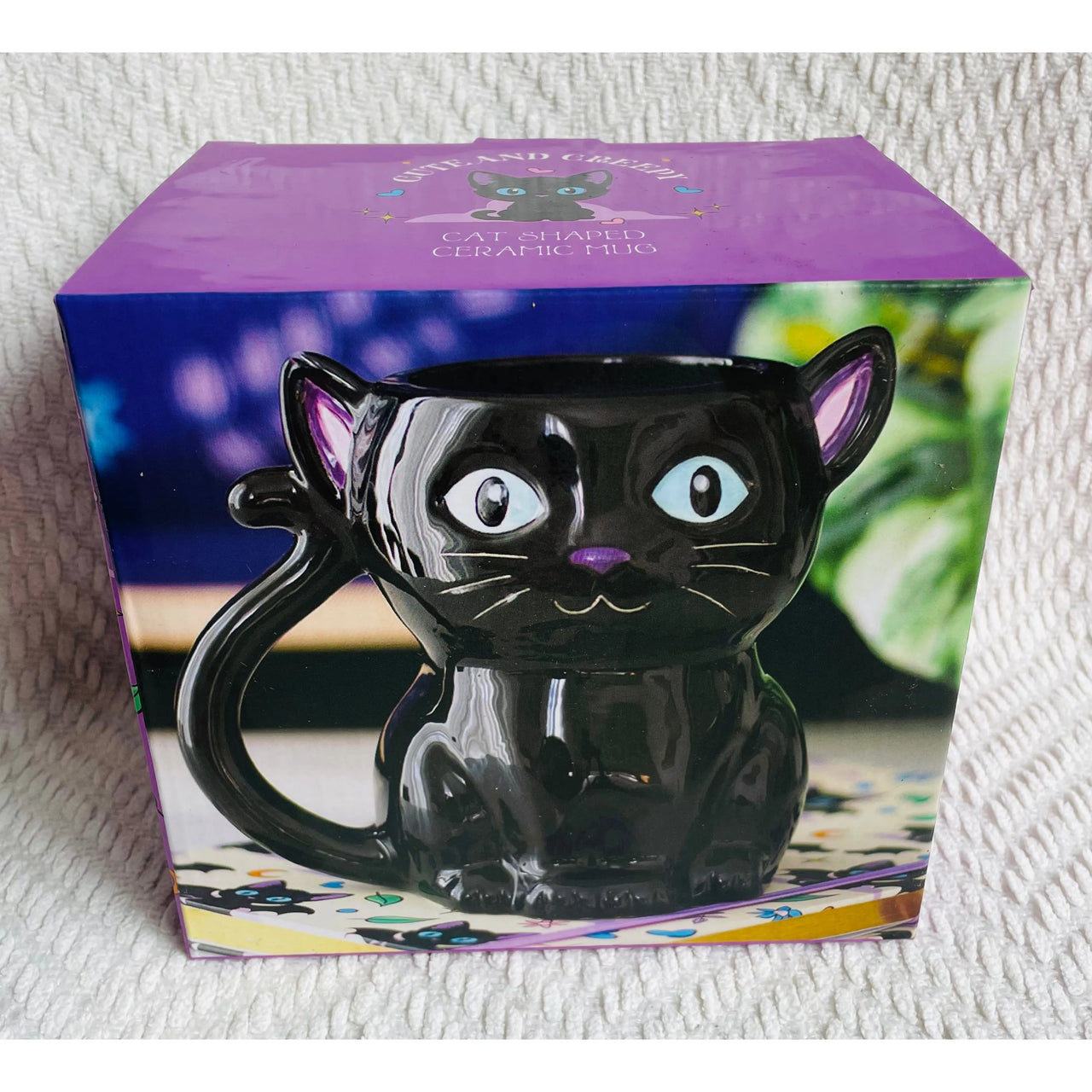 Cute and Creepy Gothic Black Cat Halloween Mug