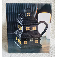 Black Haunted House Lidded Halloween Mug