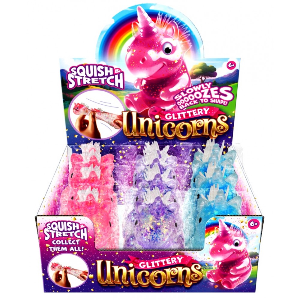 Glittery Unicorns Squish & Stretch Toy Assorted