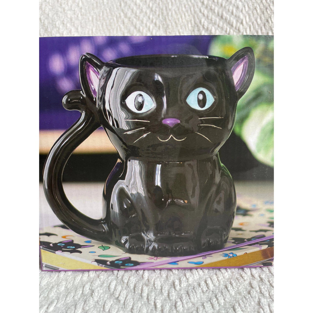 Cute and Creepy Gothic Black Cat Halloween Mug