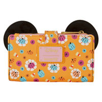 Loungefly Disney Minnie Mouse Cosplay Floral Pumpkin Flap Wallet