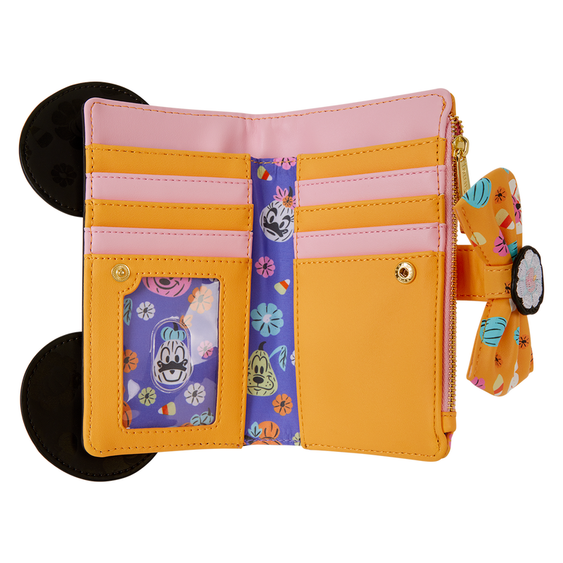 Loungefly Disney Minnie Mouse Cosplay Floral Pumpkin Flap Wallet