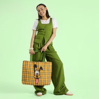 Loungefly Disney Pluto 95th Anniversary Plaid Canvas Tote Bag