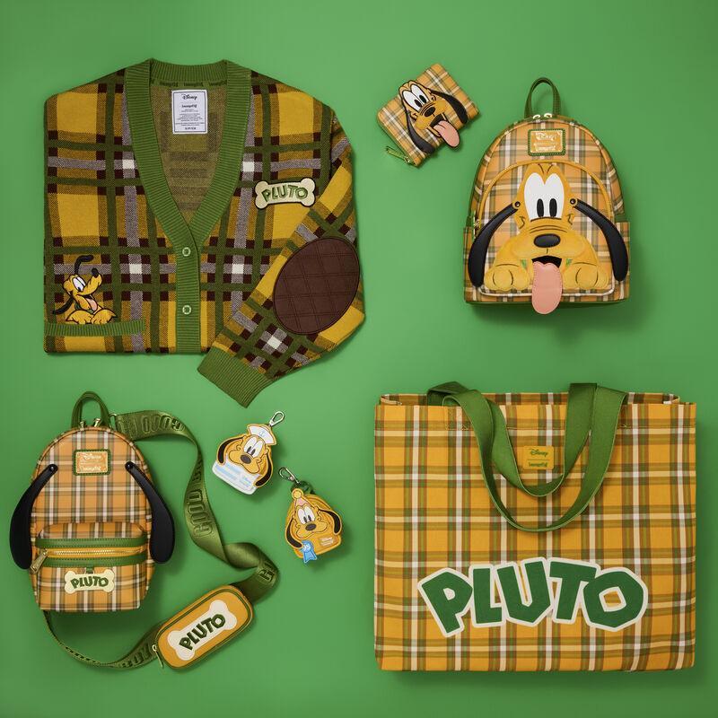 Loungefly Disney Pluto 95th Anniversary Plaid Canvas Tote Bag