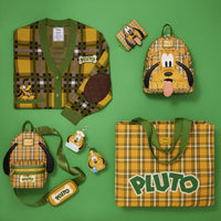 Loungefly Disney Pluto 95th Anniversary Plaid Canvas Tote Bag