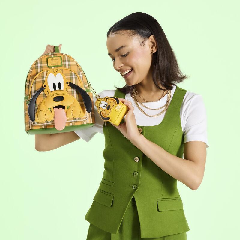 Loungefly Disney Pluto 95th Anniversary Plaid Mini Backpack