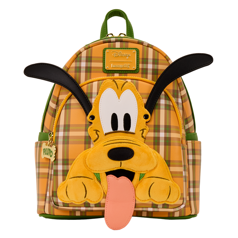 Loungefly Disney Pluto 95th Anniversary Plaid Mini Backpack