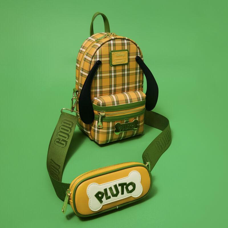 Loungefly Disney Pluto 95th Anniversary Plaid Sling Crossbody Bag with Coin Bag