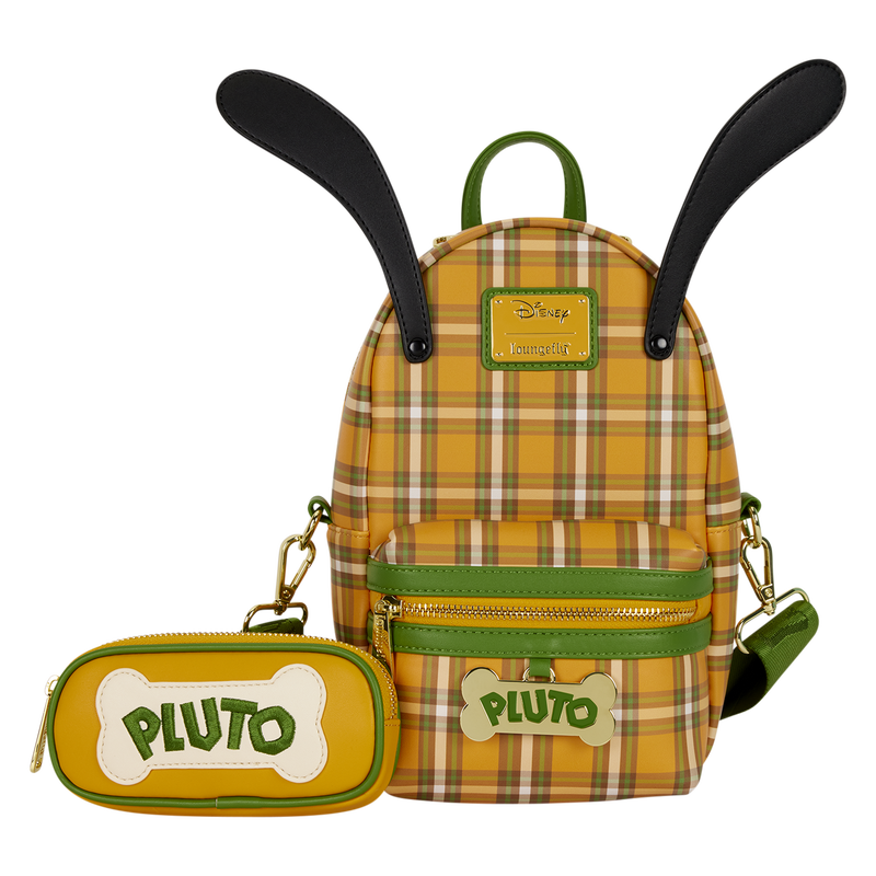 Loungefly Disney Pluto 95th Anniversary Plaid Sling Crossbody Bag with Coin Bag