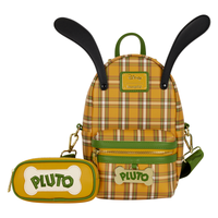 Loungefly Disney Pluto 95th Anniversary Plaid Sling Crossbody Bag with Coin Bag