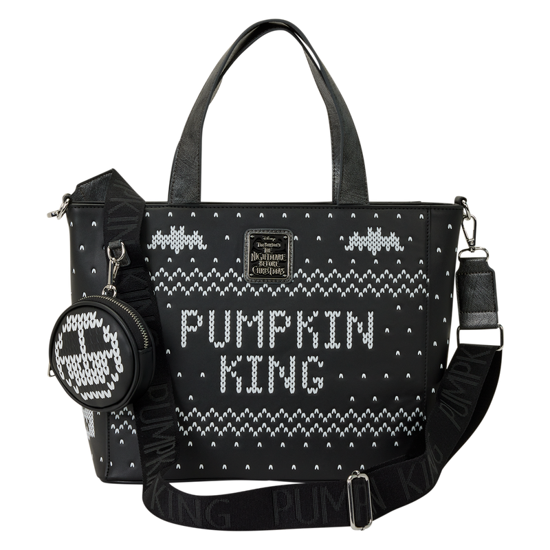 Loungefly Disney The Nightmare Before Christmas Jack Skellington Reversible Sequins Tote Crossbody Bag with Coin Bag