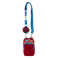 Loungefly Marvel Spider-Man Sherpa Cell Phone Crossbody Bag with Coin Bag