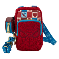 Loungefly Marvel Spider-Man Sherpa Cell Phone Crossbody Bag with Coin Bag