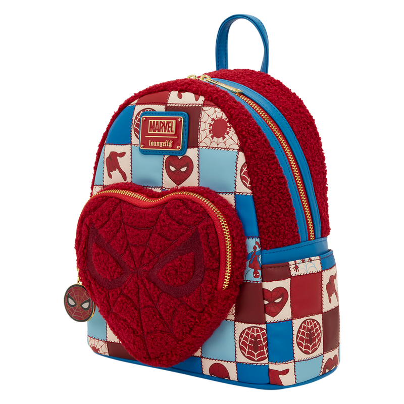 Loungefly Marvel Spider-Man Sherpa Heart Mini Backpack