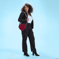 Loungefly Marvel Spider-Man Sherpa Heart Shaped Crossbody Bag