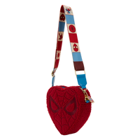 Loungefly Marvel Spider-Man Sherpa Heart Shaped Crossbody Bag