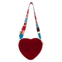 Loungefly Marvel Spider-Man Sherpa Heart Shaped Crossbody Bag