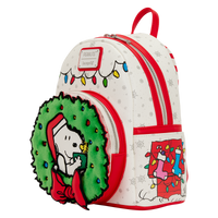 Loungefly Peanuts Snoopy & Woodstock Holiday Plush Wreath Mini Backpack