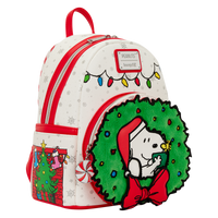 Loungefly Peanuts Snoopy & Woodstock Holiday Plush Wreath Mini Backpack