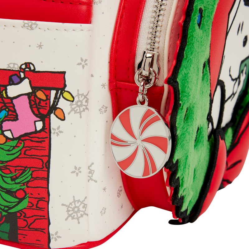 Loungefly Peanuts Snoopy & Woodstock Holiday Plush Wreath Mini Backpack