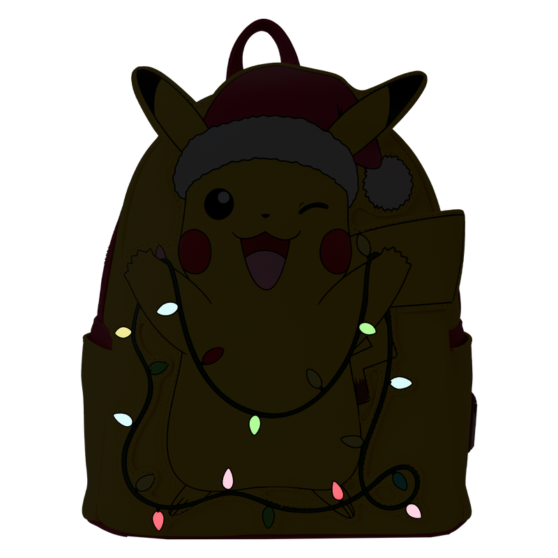 Loungefly Pokémon Santa Pikachu String Lights Light Up Mini Backpack
