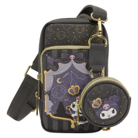 Loungefly Sanrio Kuromi 20th Anniversary Cell Phone Crossbody Bag with Coin Bag
