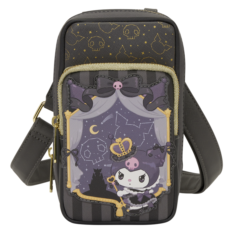 Loungefly Sanrio Kuromi 20th Anniversary Cell Phone Crossbody Bag with Coin Bag