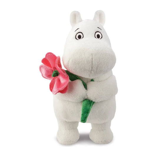 Moomin Standing with Pink Flower Soft Toy