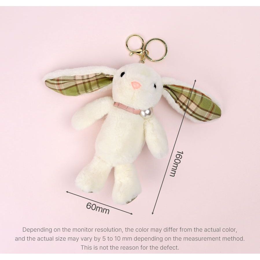 Pearl Rabbit Plush Keyring