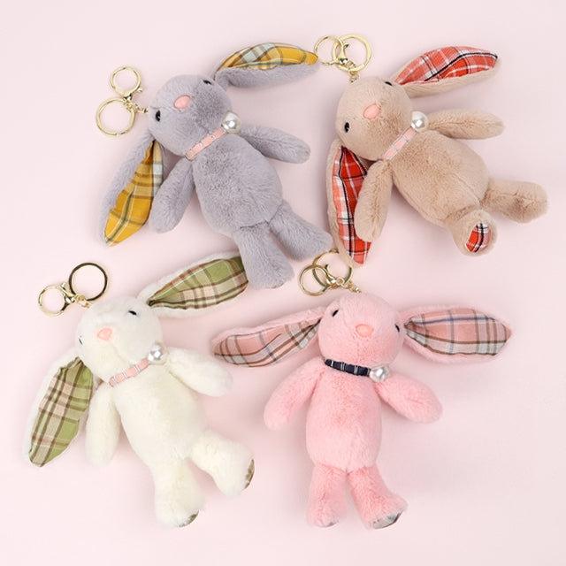 Pearl Rabbit Plush Keyring