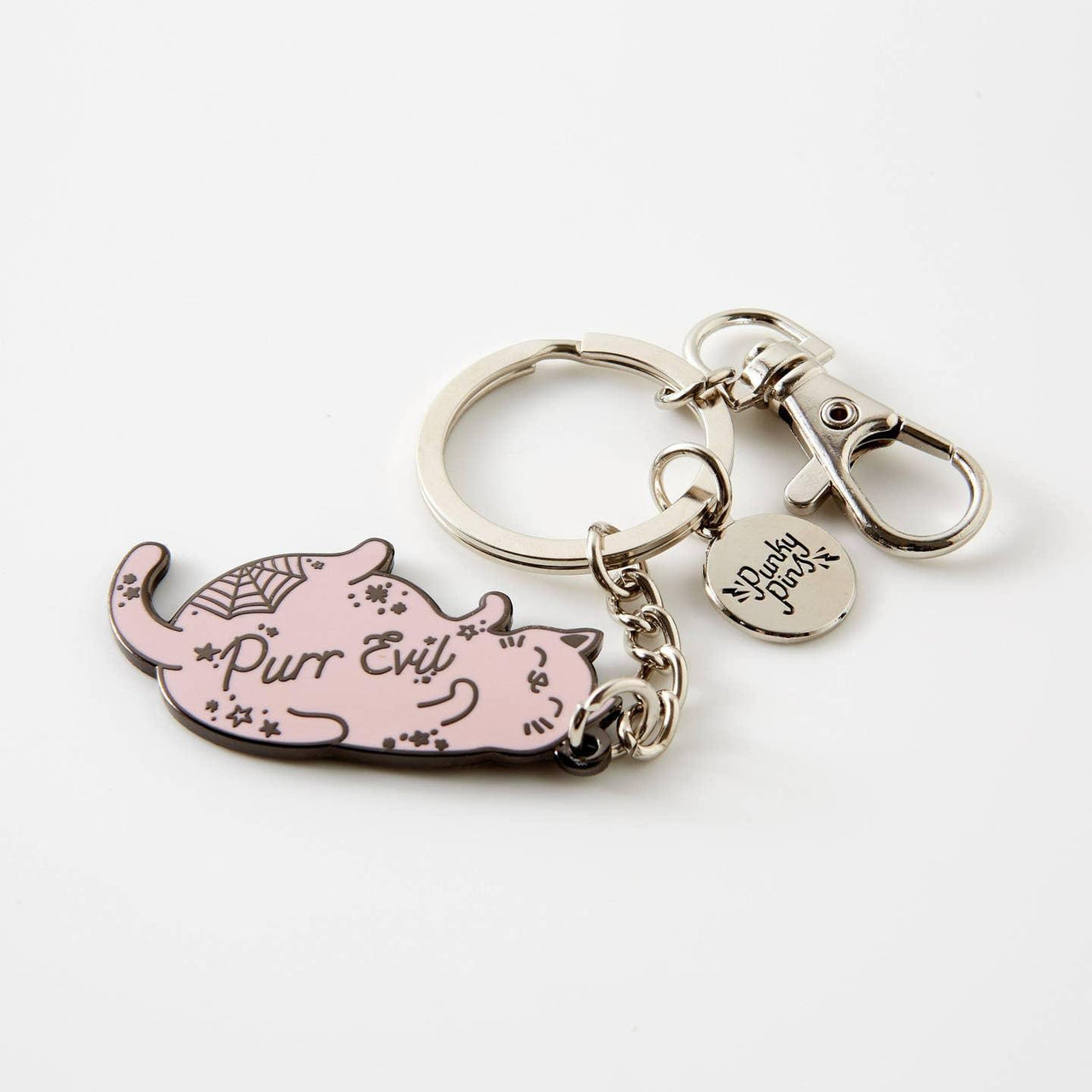 Purr Evil Cute Cat Hard Enamel Keyring