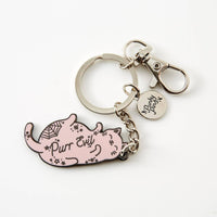 Purr Evil Cute Cat Hard Enamel Keyring