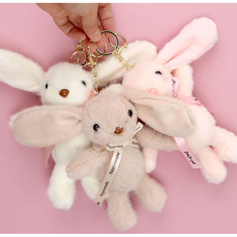 Ribbon Rabbit Plush Keyring