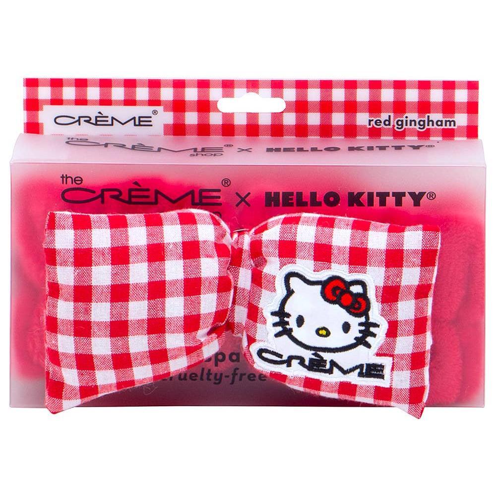 The Creme Shop X Hello Kitty Red Gingham 3D Teddy Plushie Spa Headband