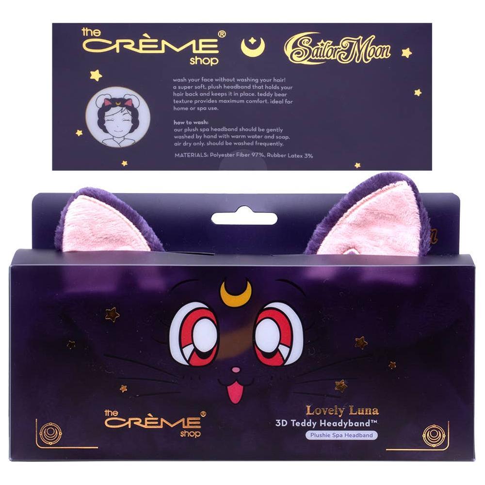 The Creme Shop X Sailor Moon Lovely Luna 3D Teddy Plushie Spa Headband