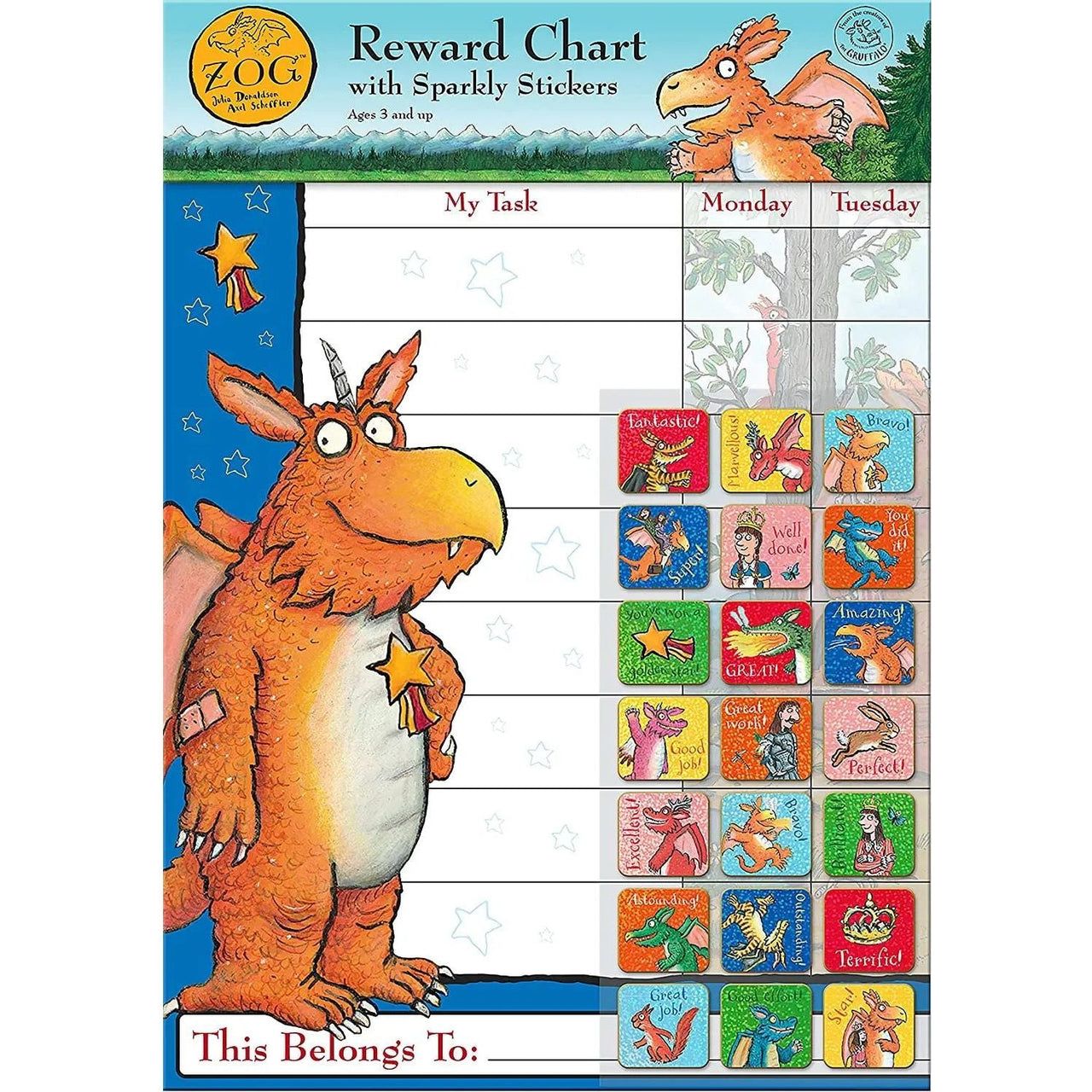 Zog Rewards Chart with Stickers