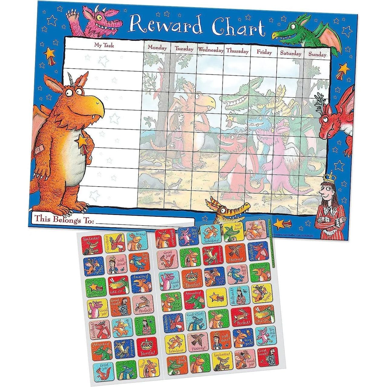 Zog Rewards Chart with Stickers