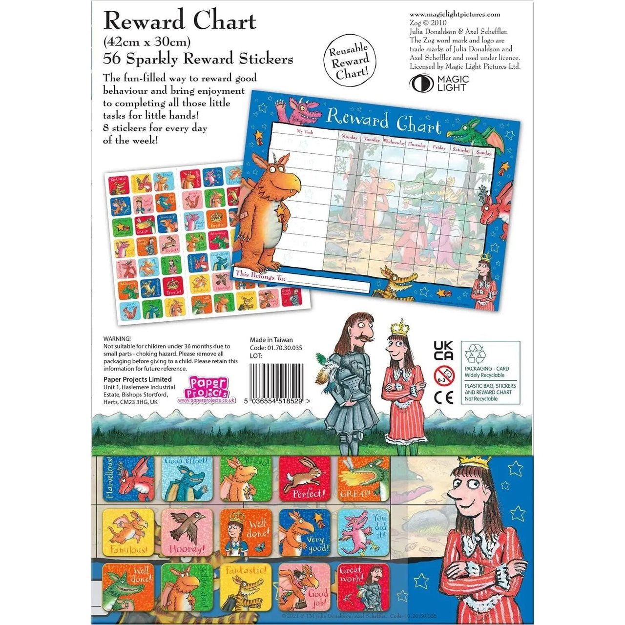 Zog Rewards Chart with Stickers