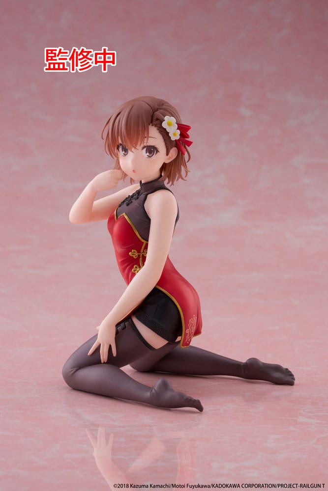 A Certain Scientific Railgun PVC Statue Desktop Cute Figure Mikoto Misaka Chinese Dress Ver. 13 cm - The Happy Toy Store