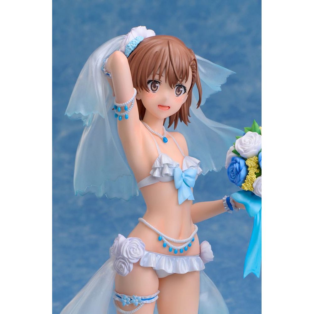 A Certain Scientific Railgun T PVC Statue 1/7 Mikoto Misaka Wedding Swimsuit Ver. 25 cm - The Happy Toy Store
