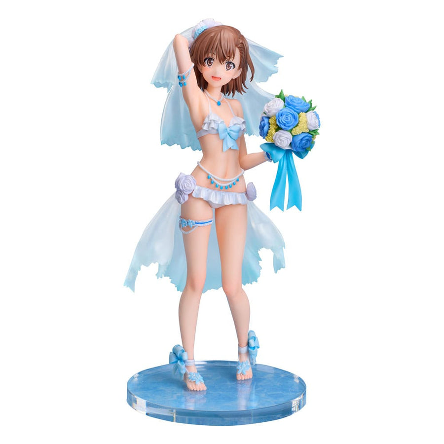 A Certain Scientific Railgun T PVC Statue 1/7 Mikoto Misaka Wedding Swimsuit Ver. 25 cm - The Happy Toy Store