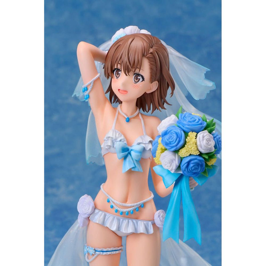 A Certain Scientific Railgun T PVC Statue 1/7 Mikoto Misaka Wedding Swimsuit Ver. 25 cm - The Happy Toy Store