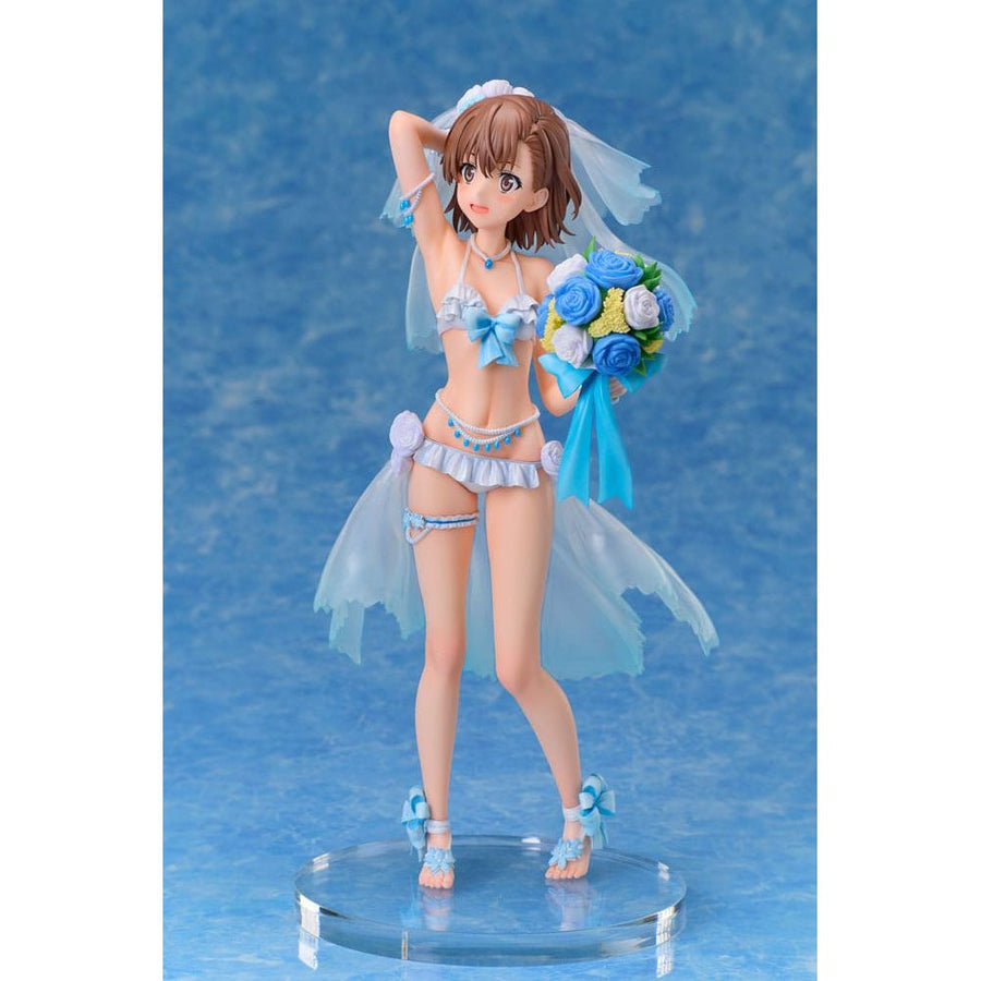 A Certain Scientific Railgun T PVC Statue 1/7 Mikoto Misaka Wedding Swimsuit Ver. 25 cm - The Happy Toy Store