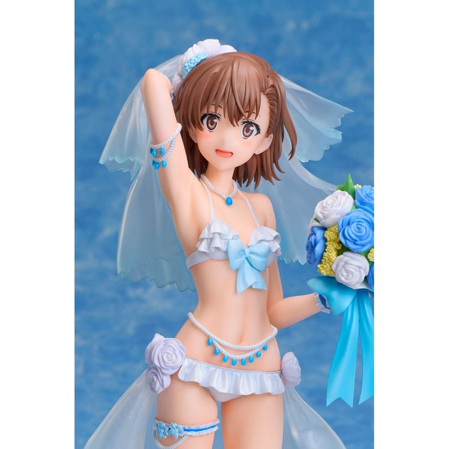 A Certain Scientific Railgun T PVC Statue 1/7 Mikoto Misaka Wedding Swimsuit Ver. 25 cm - The Happy Toy Store