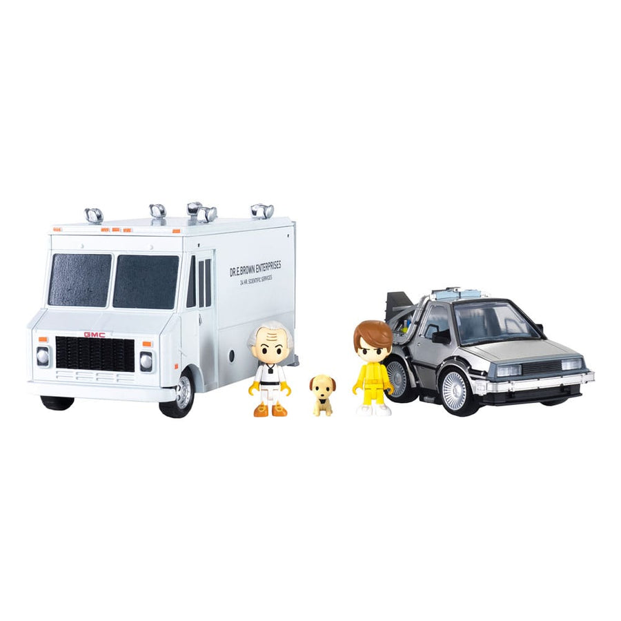 Back to the Future Q - Village Vehicles with mini - figures Time Machine Deluxe Set 9 cm - The Happy Toy Store
